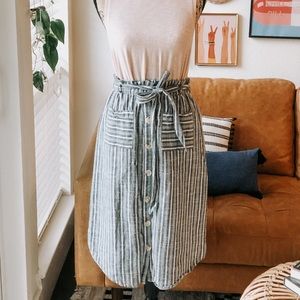 Striped MIDI Skirt